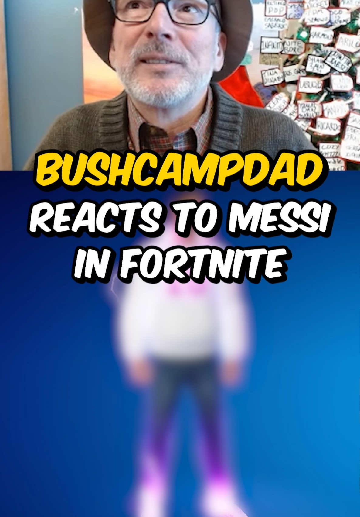 The goat is in fortnite! Use code bushcampdad in the item shop! #bushcampdad #fortnite #gaming #epicpartner #newiconskin #messironaldo 