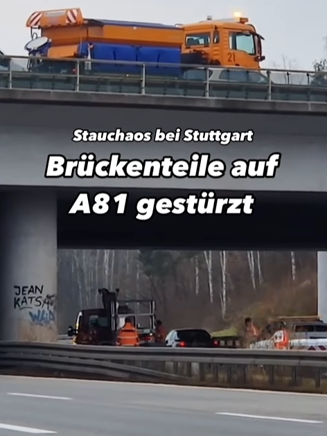 Betonteile auf der Fahrbahn sorgen am Freitag für ein Stauchaos auf der A81 beim Kreuz Stuttgart. Mittlerweile steht fest, dass die Betonteile von der Brücke, die über die A81 führt, stammen. Die Sperrung zieht sich noch hin. Was bislang bekannt ist. #Autobahnkreuz #Autobahn #Stuttgart #Singen #A81  Quelle: Fotoagentur Stuttgart / Andreas Rosar und SDMG / Dettenmeyer