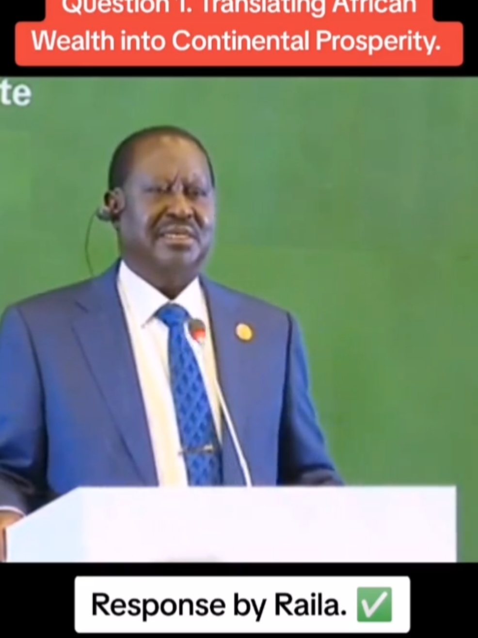 Question 1. Translating African Wealth into Continental Prosperity. Response by Raila. #africantiktok #africa #auc #raila #kenyantiktok🇰🇪 #ethiopian_tik_tok🇪🇹🇪🇹🇪🇹🇪🇹 #fyp #viral #trending #latest 