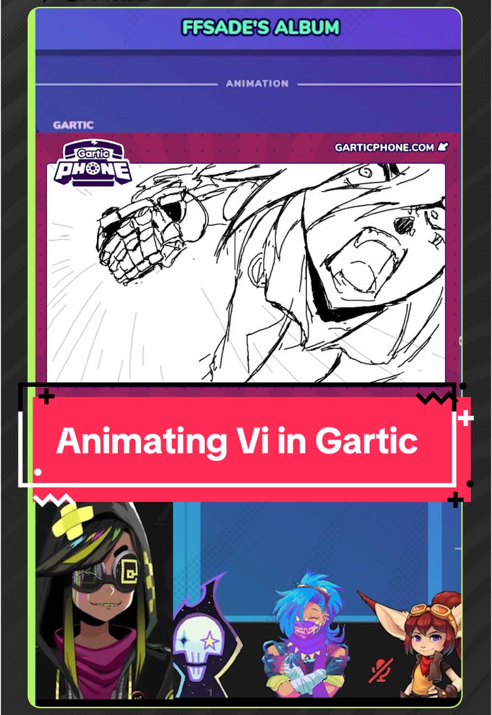 Some friends and i animated vi from #arcane #arcaneleagueoflegends in #garticphone  Featuring @astrodart @Rin and paintscroll/ara!