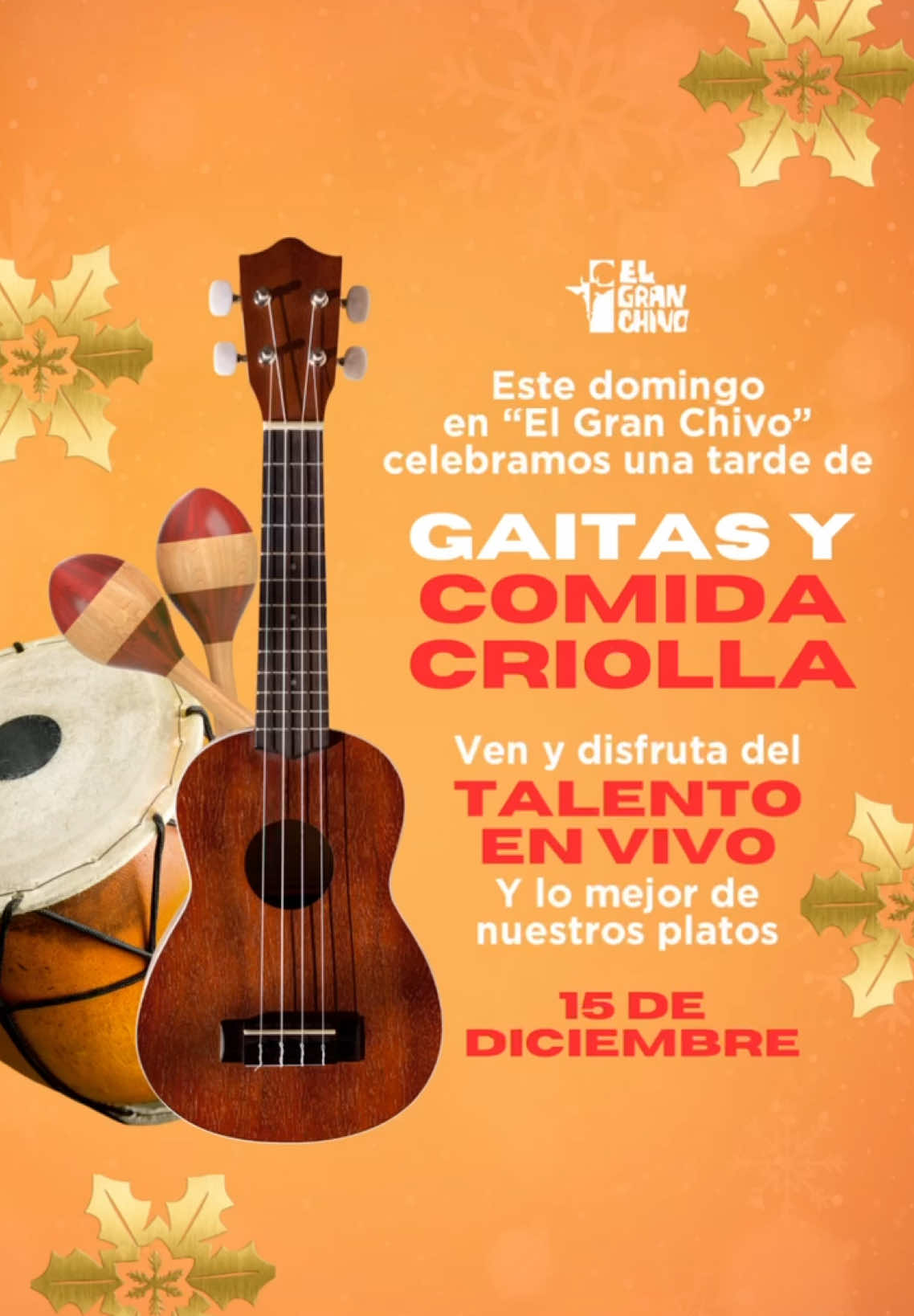 UNA TARDE DE #GAITAS Y #COMIDACRIOLLA 🎄🪘🧡 Visítanos este domingo 15 de #diciembre y disfruta con nosotros de lo mejor de nuestras #tradiciones 🎅🏽 ¡Te esperamos! Estamos ubicados en Pavia, km 11, vía Churuguara 📍 #quecomerenlara #elgranchivo #parrilla #larense #ambientefamiliar #findesemana #navidad #gaitas #pavia #compartir #gastronomia #comida #viral_video #viraal #paratiiiiiiiiiiiiiiiiiiiiiiiiiiiiiii #agrupacion 