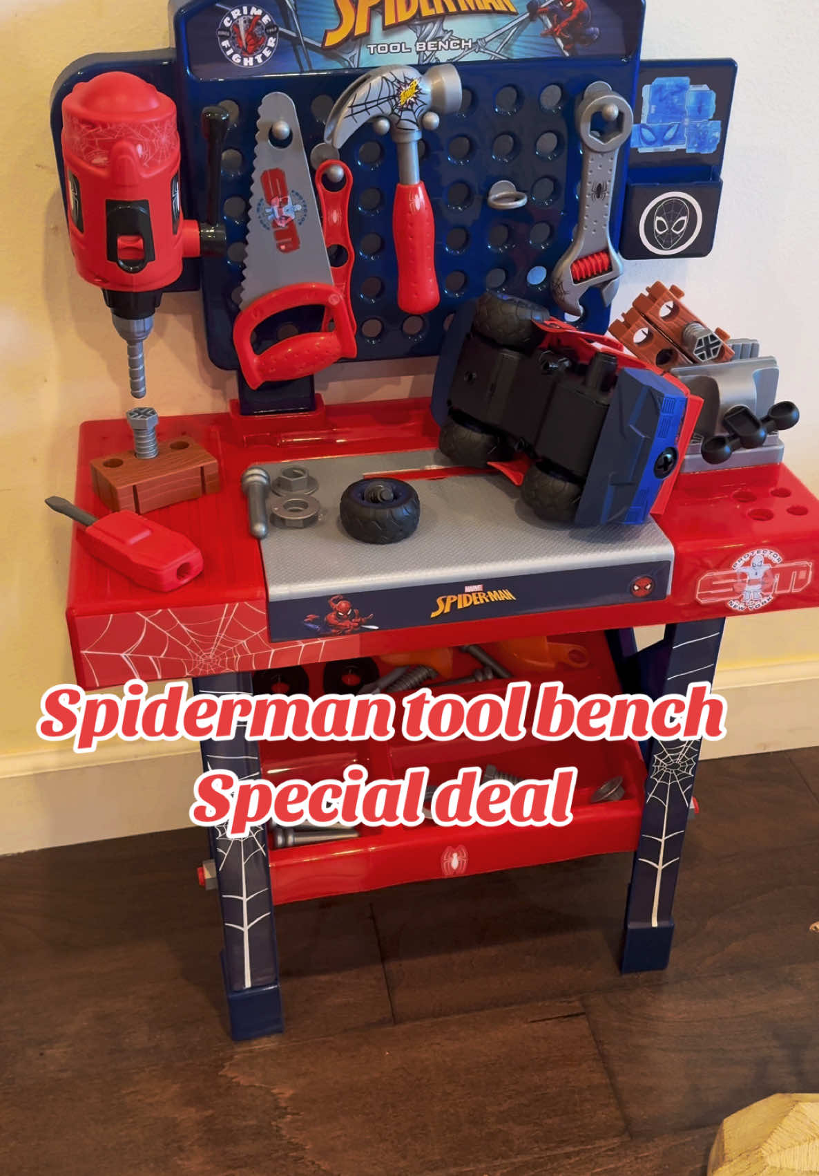 Spiderman tool bench سبايدر مان #TikTokShop #kidstoys #spiderman #kids #kid  @🇺🇸Abu Jory ابو جوري🇮🇶 