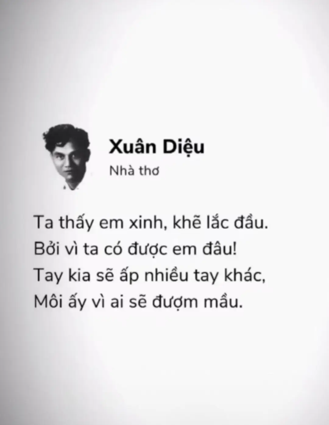 Tay kia sẽ ấp nhiều tay khác, Môi ấy vì ai sẽ đượm mầu .:)