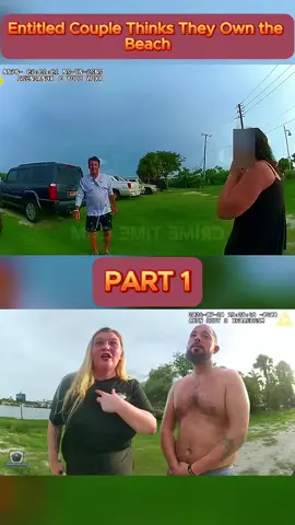 Entitled Couple Thinks They Own the Beach - Part 1 #cops #copsoftiktok #copsontiktok #copstiktok #police #chase #copschase #foryou #fyp #usa 