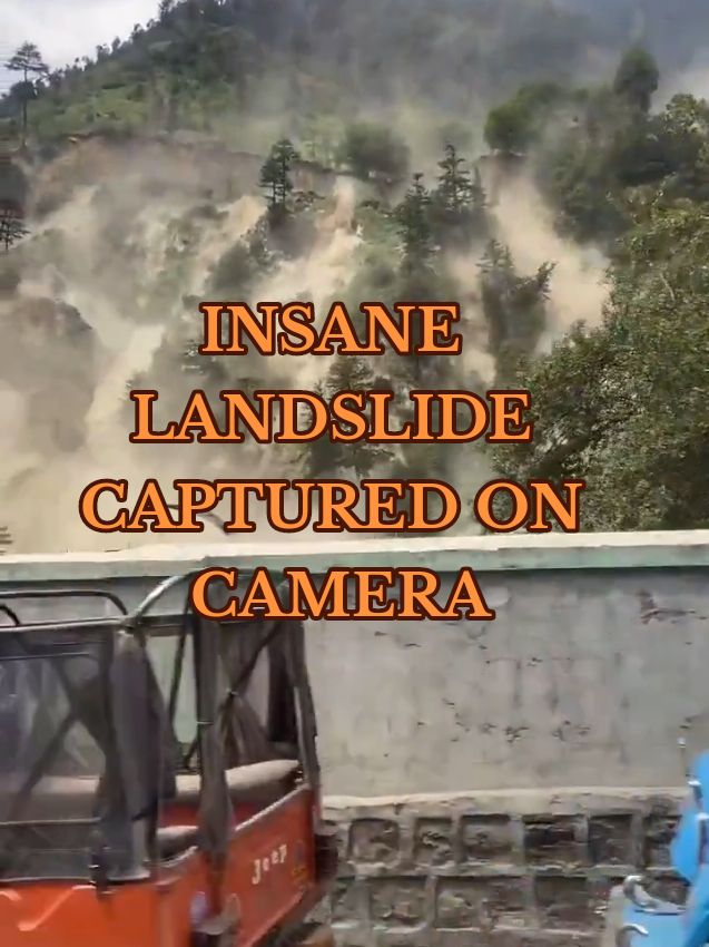 INSANE LANDSLIDE CAPTURED ON CAMERA A massive landslide struck, leaving a trail of destruction. The intense footage showcases the raw power of nature.