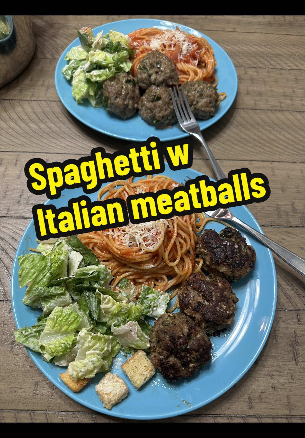 Tim and I celebrated his end of semester with some homemade spaghetti and Italian meatballs  #FoodTok #yummy #yumyum #food #italian #italianfood #spaghetti #meatball #italianmeatballs #meatballs #caesarsalad #date #datenight #datenightideas #cooking #cookingtogether #couples #couplegoals #fyp #fypシ #fypシ゚viral #fyppppppppppppppppppppppp  @Kroger 