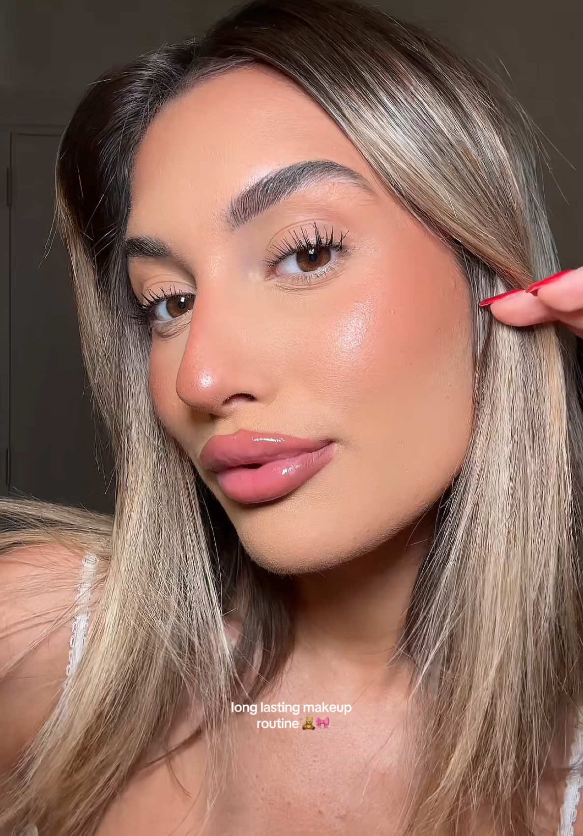 long lasting makeup routine🧸🎀 Products used @Saie Glowy Super Gel in 