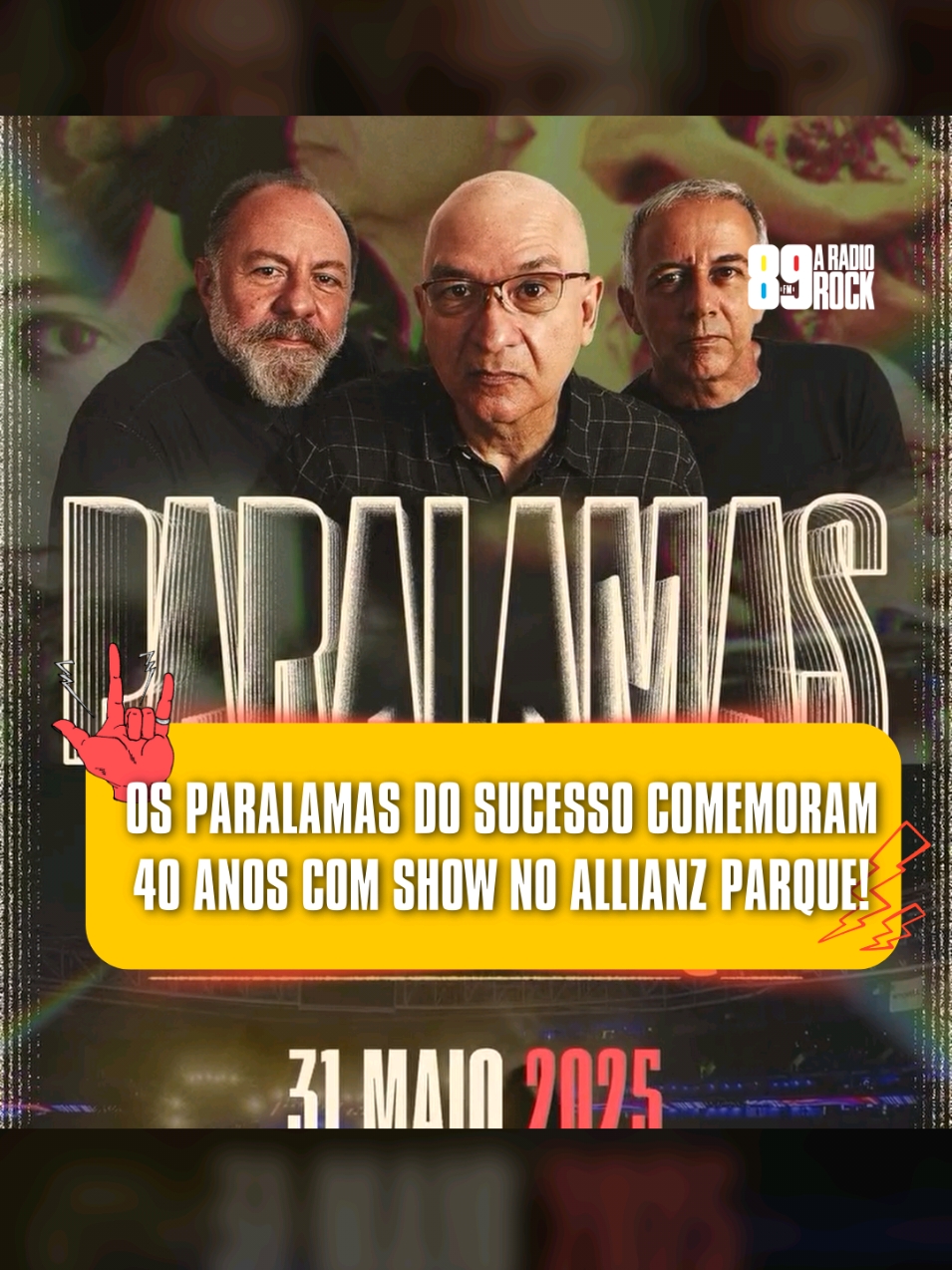 OS PARALAMAS DO SUCESSO VÃO TOCAR NO ALLIANZ PARQUE! Comemorando 40 anos de carreira, os Paralamas do Sucesso irão tocar no Allianz Parque no dia 31 de maio de 2025! As vendas serão abertas na segunda-feira, dia 16, às 10h no site da EVENTIM. E aí, você vai? #89 #89fm #89aradiorock #89fmaradiorock #radiorock #aradiorock #rock #vivaorock #paralamas #paralamasdosucesso #rocknacional 