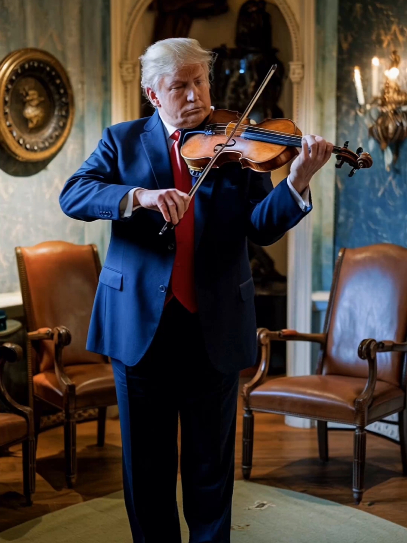 Donald Trump plays the violin #donaldtrump #ai #aiart #violin #christmas #newyork #newyear 