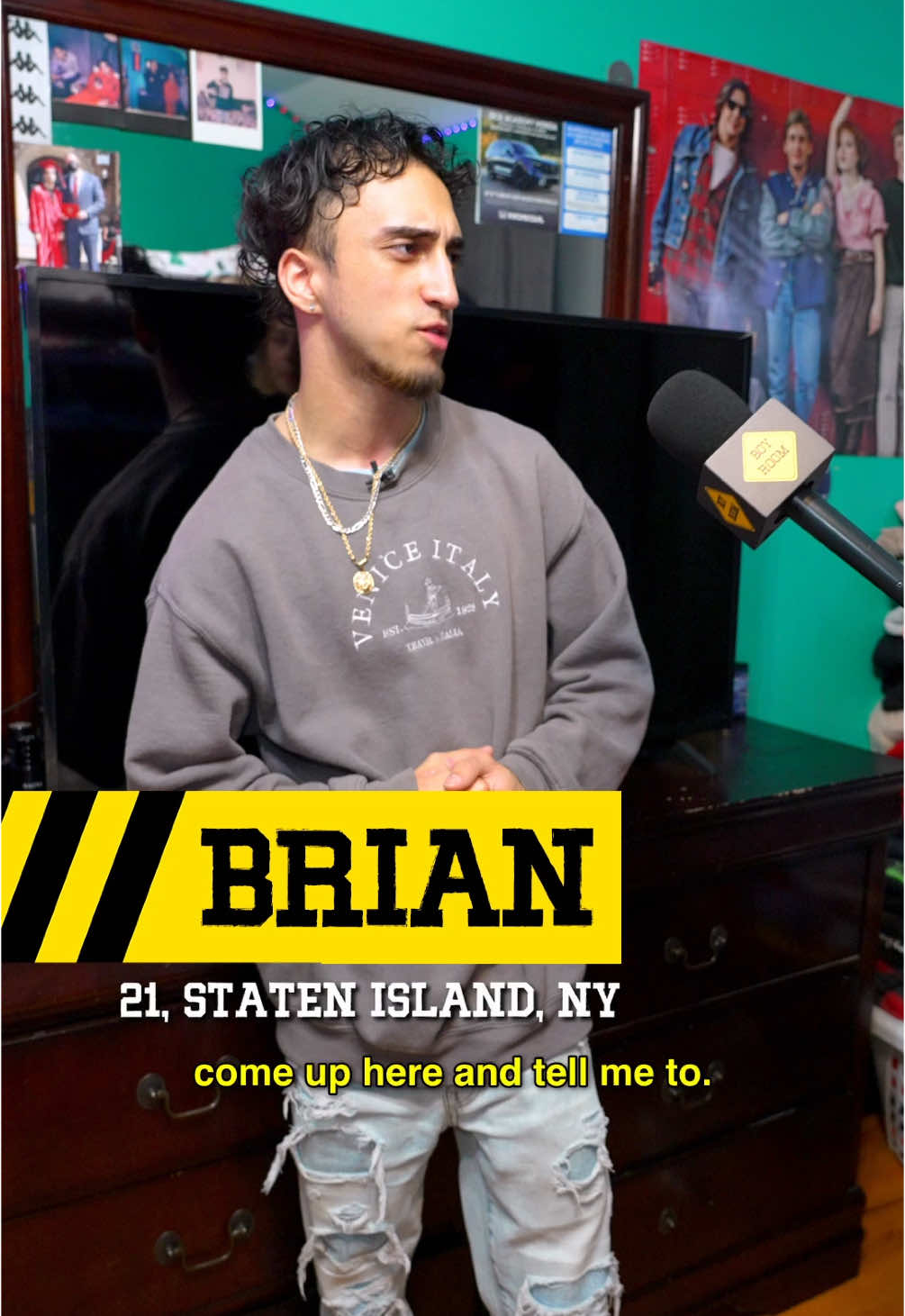 Brian, 21, Staten Island, NY  Welcome to Boy Room, the show where we investigate boy rooms and FIX THEM. Today Rachel Coster sails over to Staten Island where she meets Brian, an unemployed freeloader who collects trash & shares a bunkbed with his cat.  a show by @Gymnasium hosted by @rachelcoster_ @prime #statenisland #NY #renovation #makeover #boyroom #messy #gymnasium 