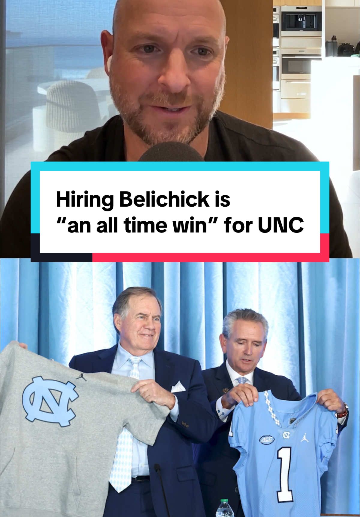 Hiring Bill Belichick is “an all time win” for North Carolina. #cfb #CollegeFootball #northcarolina #football #billbelichick #RussilloPod 