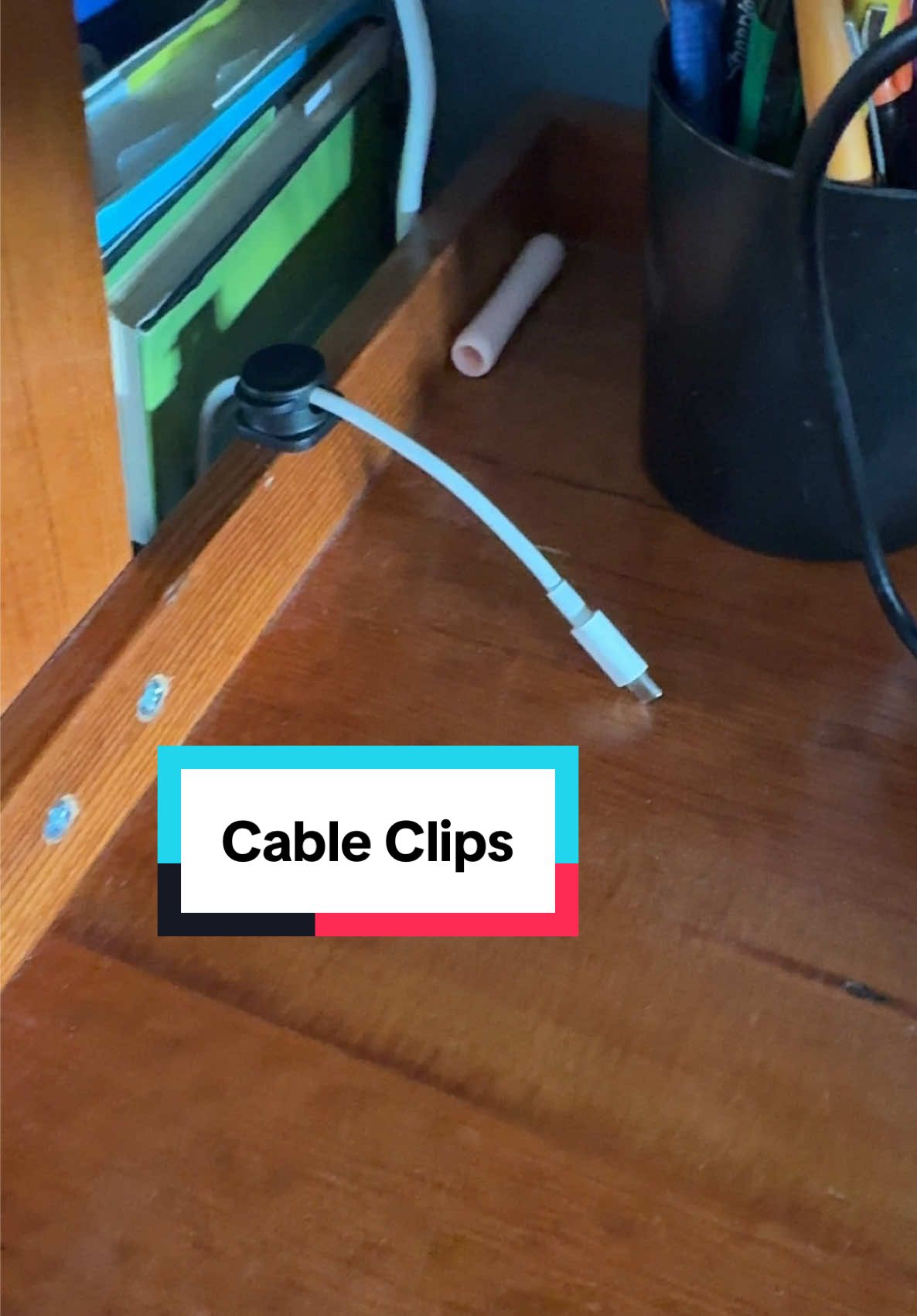 Dont loose your cords!!! A simple fix. #cablemanagement #cableclips #wiremanagement #deskorganization #organizationhacks 