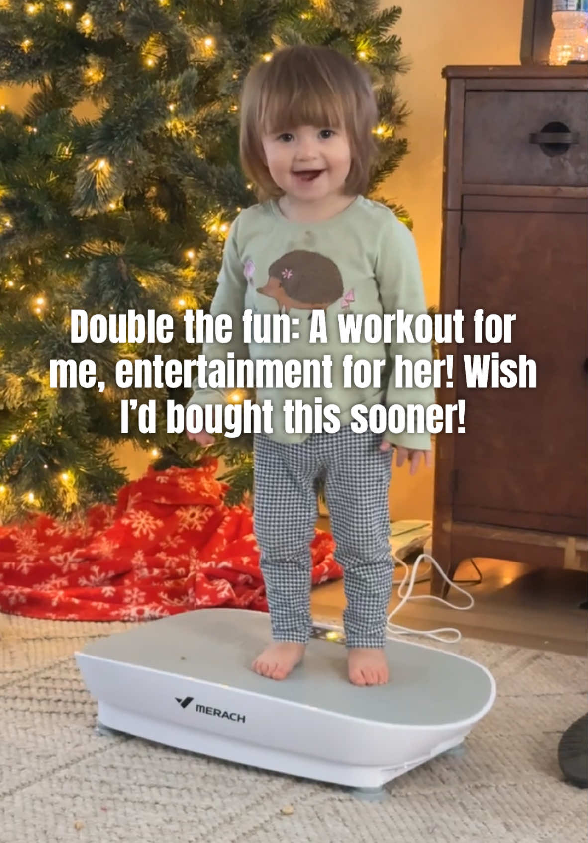 I don’t know what’s more entertaining—watching her or her being entertained! 😂 Can’t wait to actually use my new workout machine… when my toddler lets me! #vibrationplate #toddlerfun #momlife #comedyvideo #toddlerfun #vibrationplate #toddler #workout 