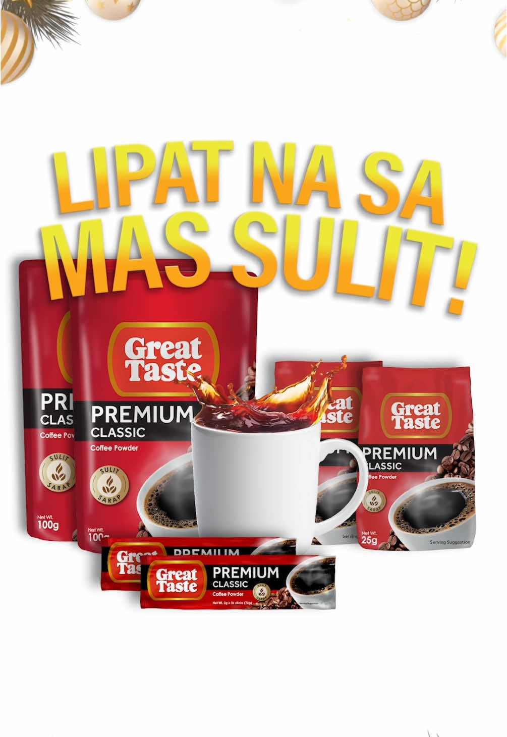 LIPAT NA SA MAS SULIT! ☕️✨ LESS THAN PHP 2 PER CUP LANG, may FREE SHIPPING and DISCOUNTS pa! Ngayong pasko, buy Great Taste Premium Sticks here on TikTok Shop para sa Dagdag SAVINGS at Dagdag kita! Join our live from 11am-5pm for more promos! #URC #GreatTaste #GreatTastePremium #christmasshopping #tiktokshop #fyp 