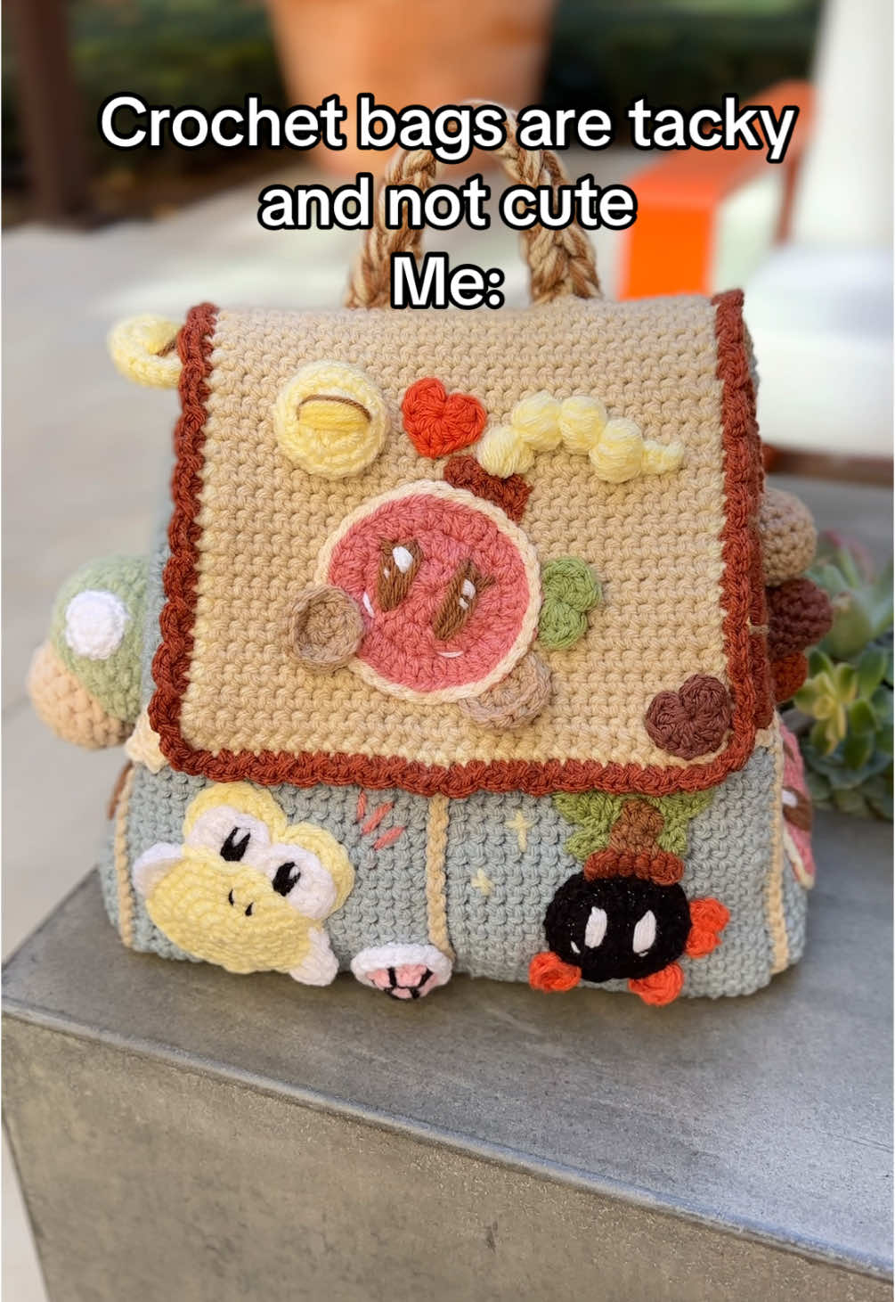 Crochet bags are not tacky 😤 at least not mine! 💗 this is my newest pattern thats out! Visit my bio/my site to get the pattern 💗 #crochettok #crochetbag #amigurumi 