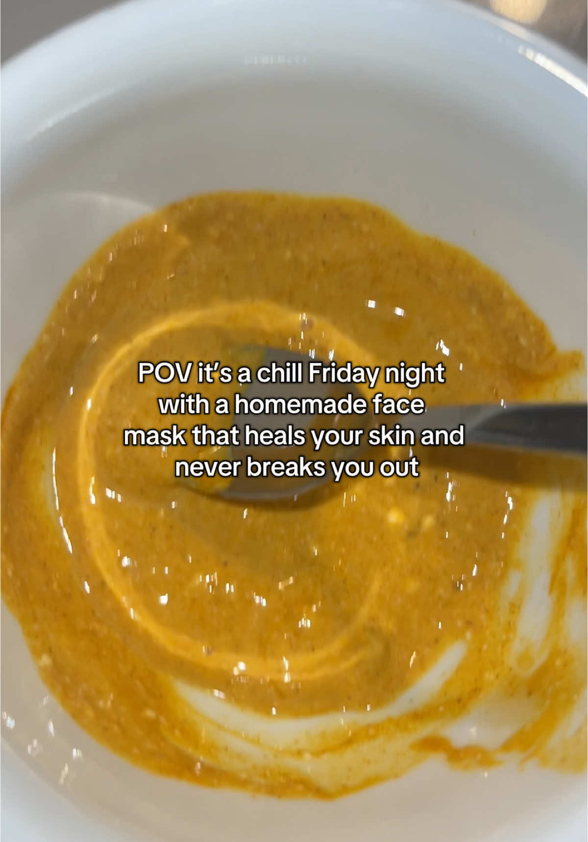 Never fails me. I eyeball the meaurements but its around 1 tbsp - homemade yogurt 1/2 tsp - turmeric powder 1/4 tsp - honey. Let it dry then gently wash off  Switching to good quality ingredients, makes a huge difference.  #facemask #turmeric