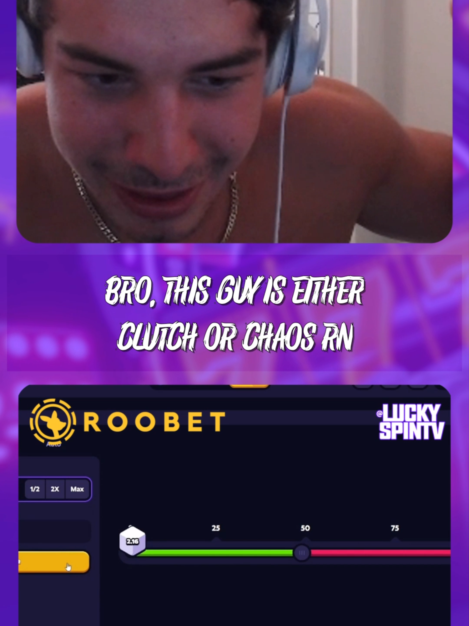 Bro, this guy is either clutch or chaos rn #rydurz #clipping #roobet #funny #kickstreaming