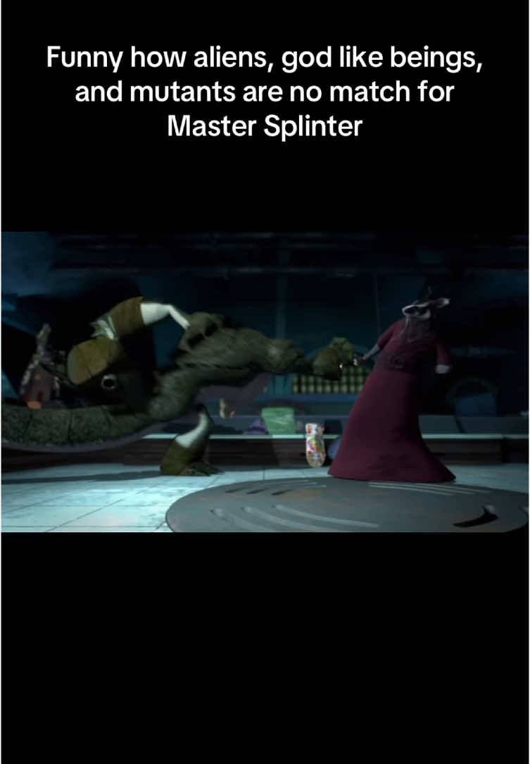 Splinter has one of the fastest reaction speed ever, he countered instant teleportation #tmnt2012 #mastersplinter #turtles #leonardo #leader #viral 