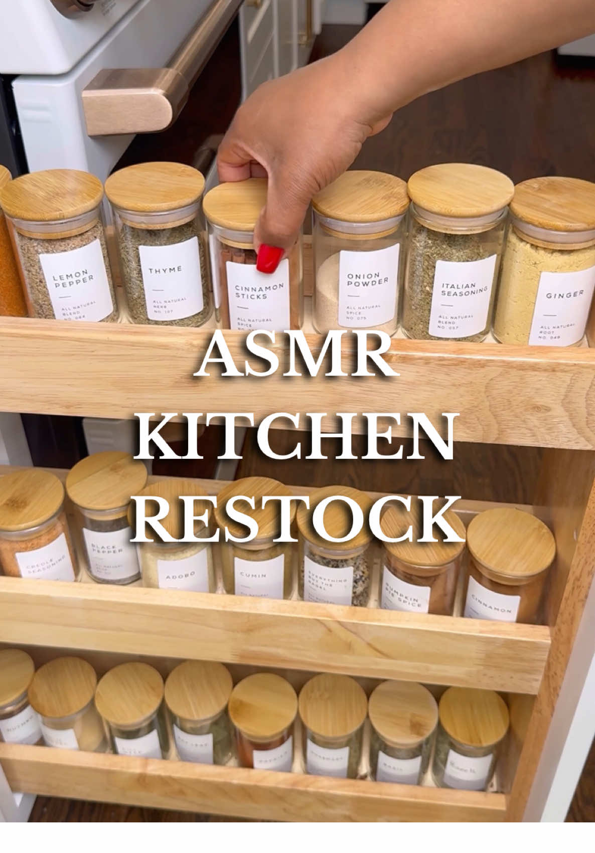 Satisfying ASMR kitchen restock 🤩 #restock #asmr #asmrrestock #kitchenorganization #organizedhome #oddlysatisfying #organizewithme #amazonfinds #reset 