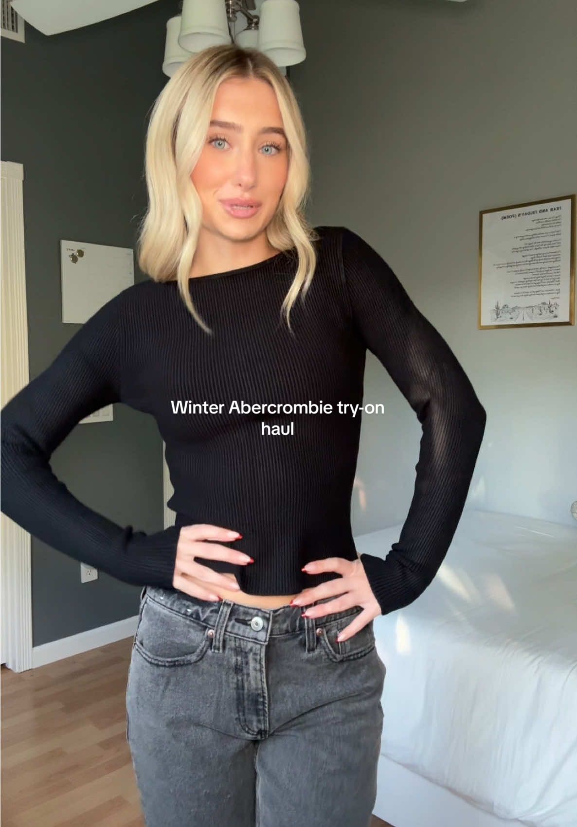 Small winter haul from @Abercrombie and Fitch! What do we think about the jeans? #abercrombiehaul #abercrombie #abercrombiejeans #tryonhaul #fyp #winteroutfits 