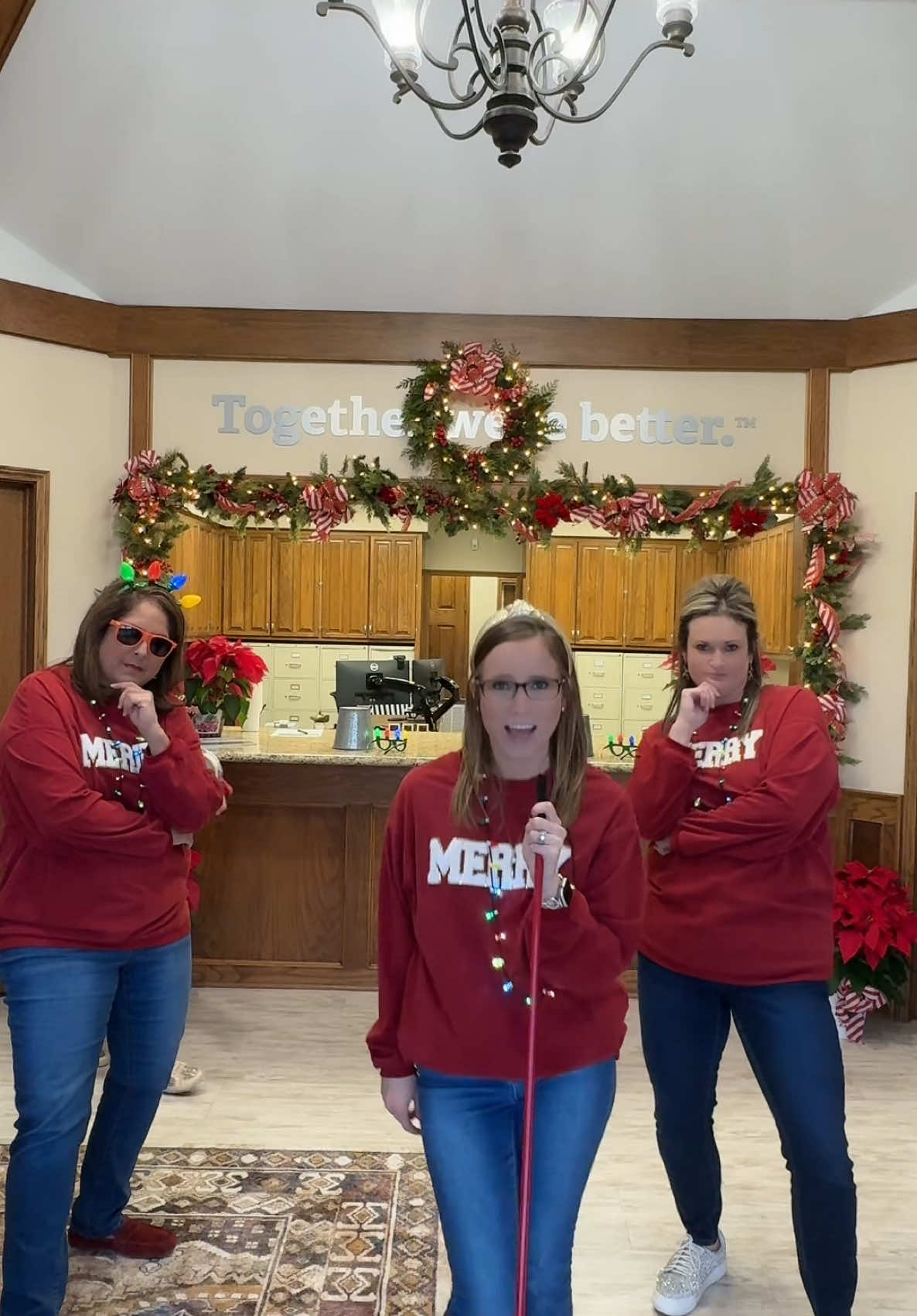 When your work fam matches your holiday energy!!! 🎄🎅🏻🥁 matching MERRY sweaters from @Ts Tanning & Boutique 🎁✨ #parumpapumpum #littledrummerboy #christmas #workfun #workbesties #fyp #christmastiktok #merrychristmas 