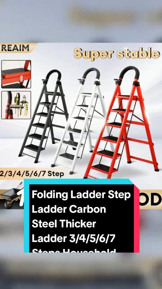 Folding Ladder Step Ladder Carbon Steel Thicker Ladder 3/4/5/6/7 Steps Household Multifunction Non-Slip Lightweight Portable under ₱898 pesos! Don't miss out! Tap the link below! #foldingladder #TikTokShop #TikTokFashion #tiktokaffiliate #tiktokph #tiktokfinds #LearnOnTikTok 