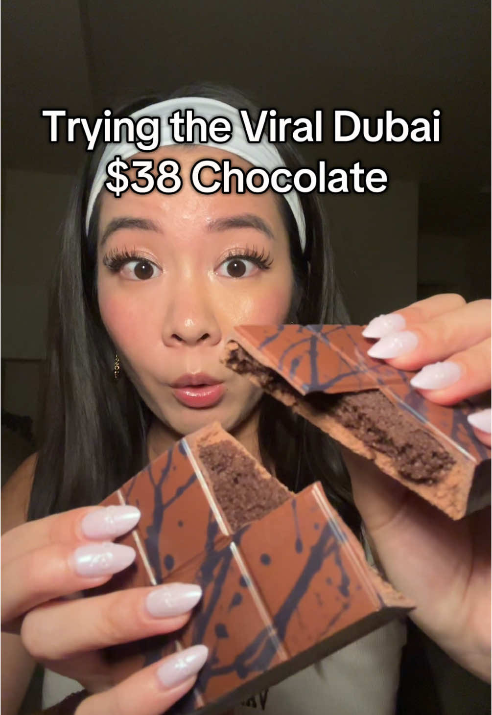 These tiktok shop candies are so wild lol disclaimer i got these as a sample!! I feel like pistachio may be more up my alley this was a LOT of chocolate  #dubaichocolate #creatorfeast 