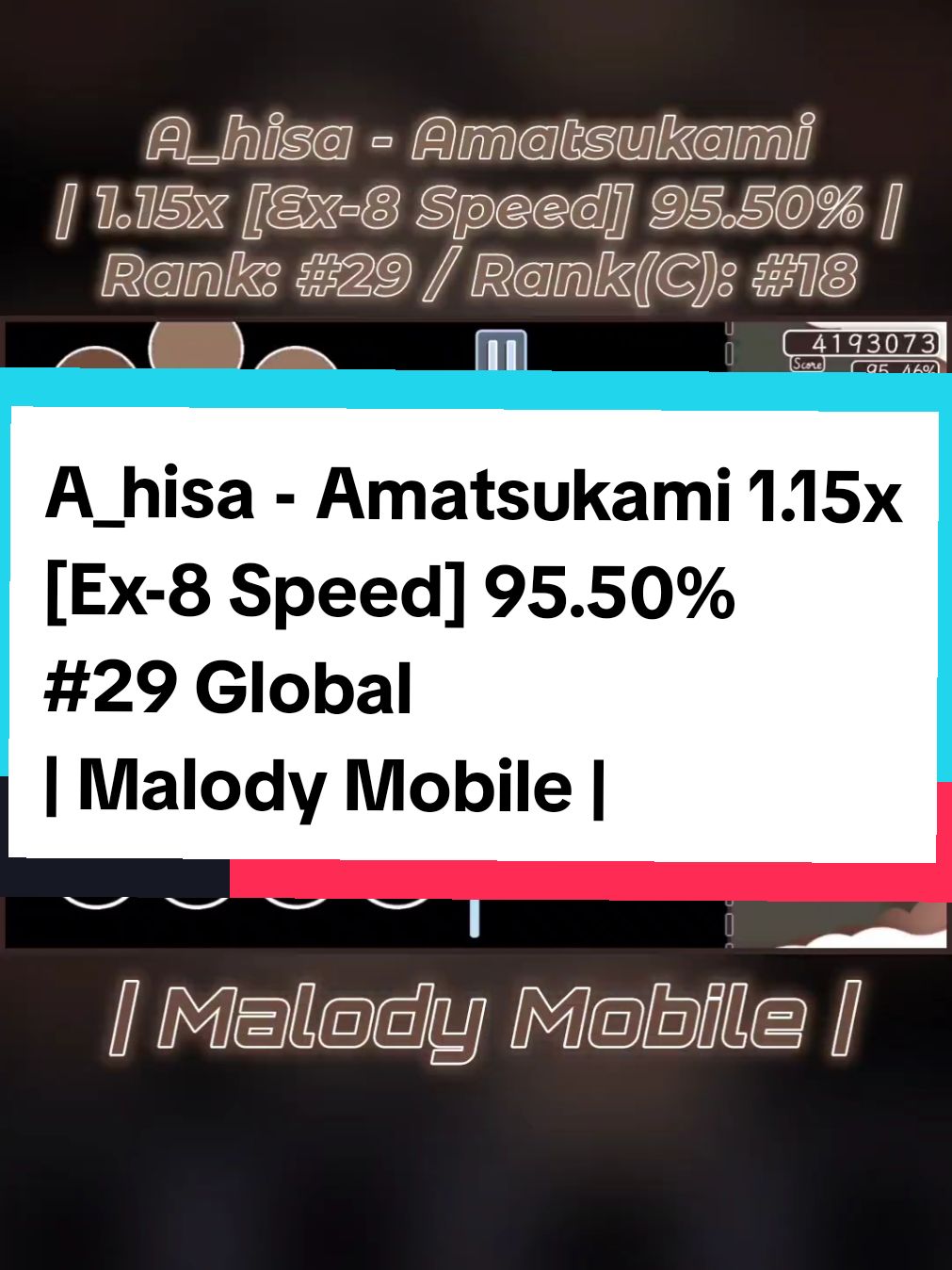 no falta mucho para el Ex-8 👀 | A_hisa - Amatsukami 1.15x (Ex-8 Speed) 95.50% | #malody #malody4k #malodymobile #osumania4k #rhythmgame #vsrg 