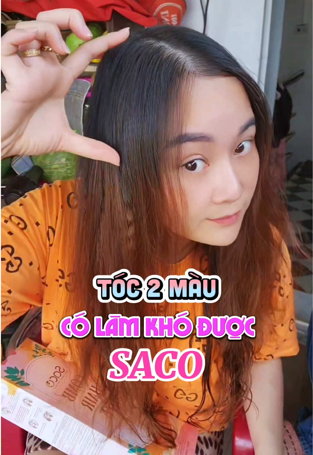 Tóc 2 màu không thể làm khó được Saco😁😁 #saco #sacobestcareforhair #sacotocxinh #luocnhuomtocsaco #daugoinhuomtocsaco #nhuomtoc #nhuomtoctainha