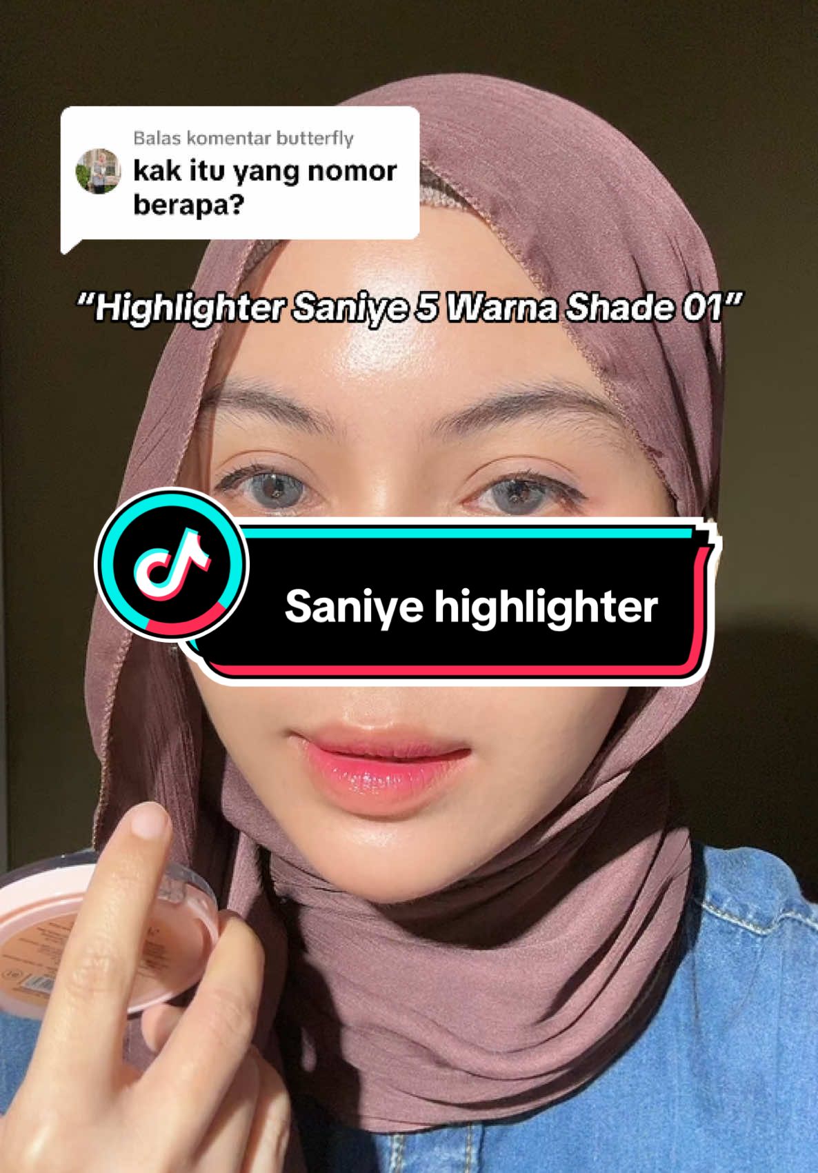 Membalas @butterfly pigmented banget gak nyesel beli dan udah bpom juga #saniye #highlighter #shimmer #glitter #fyp 