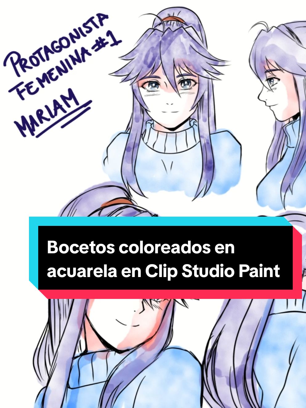 Y seguimos con el aprendizaje y estudio en el software de dibujo #clipstudiopaint , esta vez diseñé el boceto del personaje femenino llamado Marian, protagonista de mi manga creado en el año 2009. el cual les mostraré proximamente. #manga #dibujo #Wacom #arte #ilustracion #boceto 