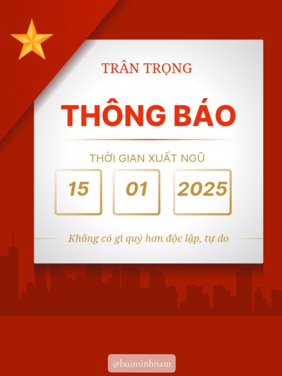 Thời gian XUẤT NGŨ 2025 chính thức #15-01-2025  #xuatngu  #sukien #xuhuong 