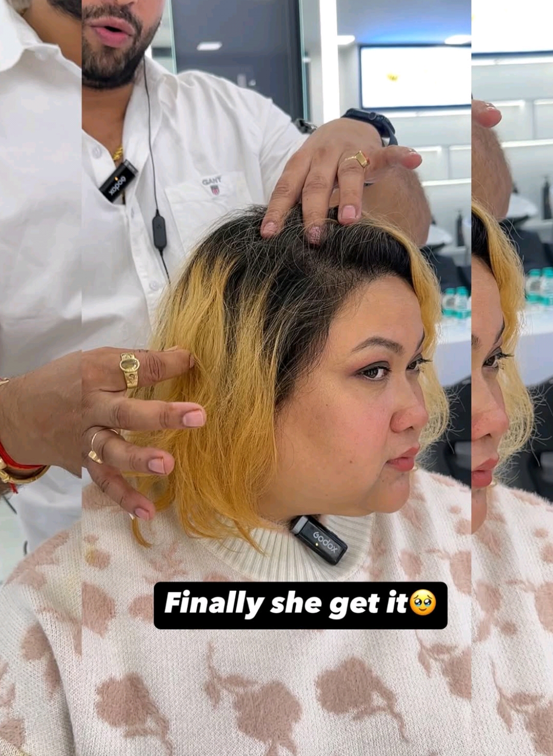 💁🏻‍♀️ finally she get it 🤩 #hairtransformation #haircuttransformation #hairstylist #hairtutorial #hairmagic #hairmakeover #sunnyhair #hair #haircolor #haircolortransformation #hairtok #haircare #haircut #hairgoals 