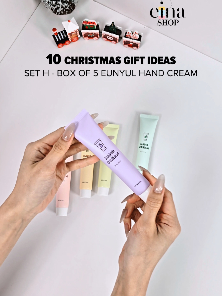 Box of 5 Eunyul hand cream from Einashop. Comes with 5 scents. Purchase your Christmas gift now. #einashop #eunyul #lotion #handcream #merrychristmas #gift #giftideas #giftset #christmasgiftidea #christmas #asmr 