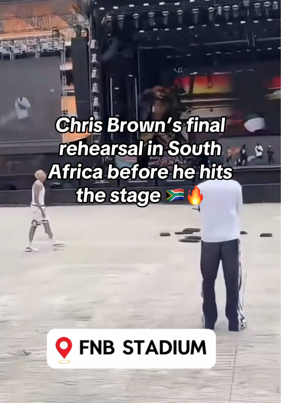 HOURS AWAY FROM AN EPIC SHOW IN SOUTH AFRICA! 🇿🇦 So exciting! Sending all the love to Chris and his crew as they prepare to hit the stage! 🫶🏼 . . @chrisbrownofficial   . . #chrisbrownofficial #chrisbrown #chrisbreezy #breezybowl #teambreezy #meredithbreezy #teambreezy4life #ohb #ohb🏁 #cbreezy #southafrica #johannesburg #fnbstadium 