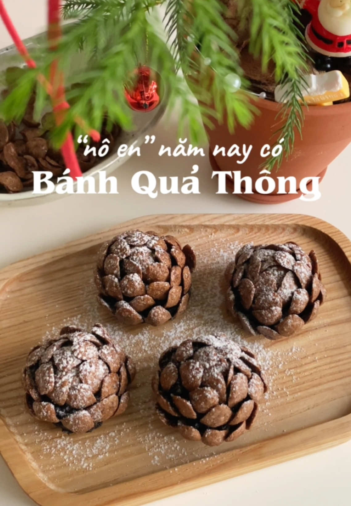 Mới hái vài quả thông về trang trí cây thông noel 🤗 #eatwiththy 