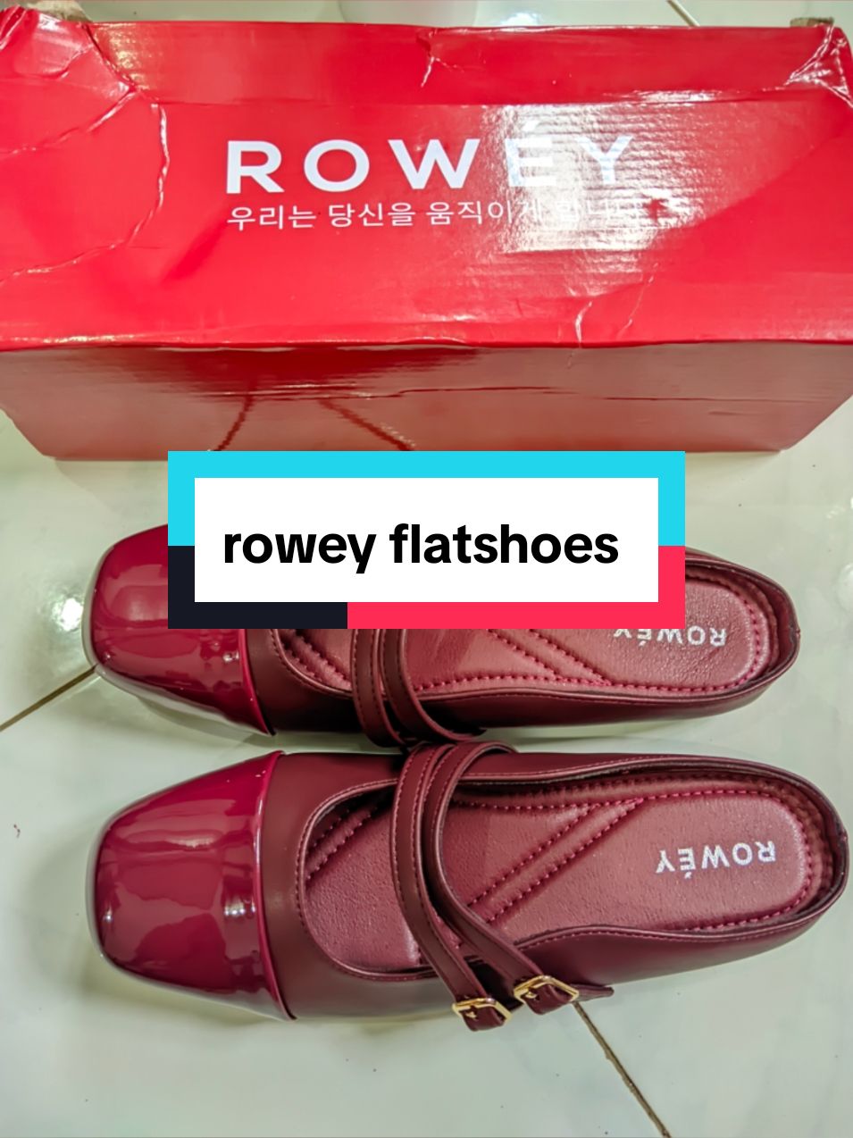 maroon cantik 💃 #flatshoes #rowey #maroon #fyp 