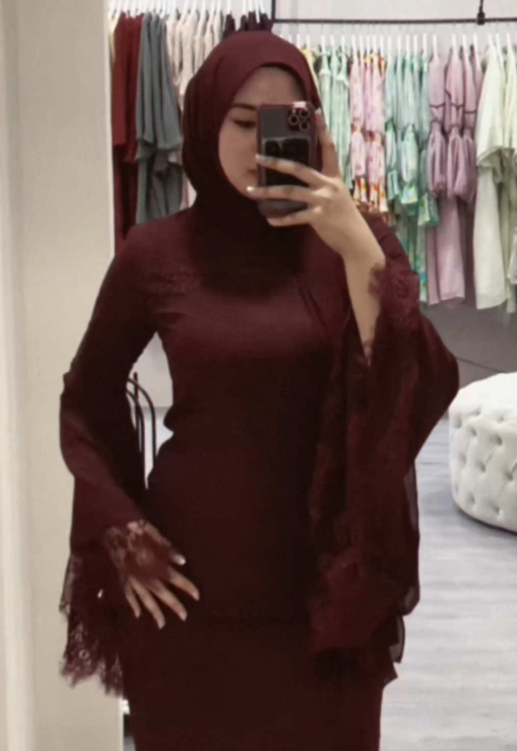 <being hot in burgundy, dress murah only RM219🫀 #fyp #foryou #fypシ゚ #foryoupage #trending #influencer #outfitideas #capcut #dress #viral #contentcreators 