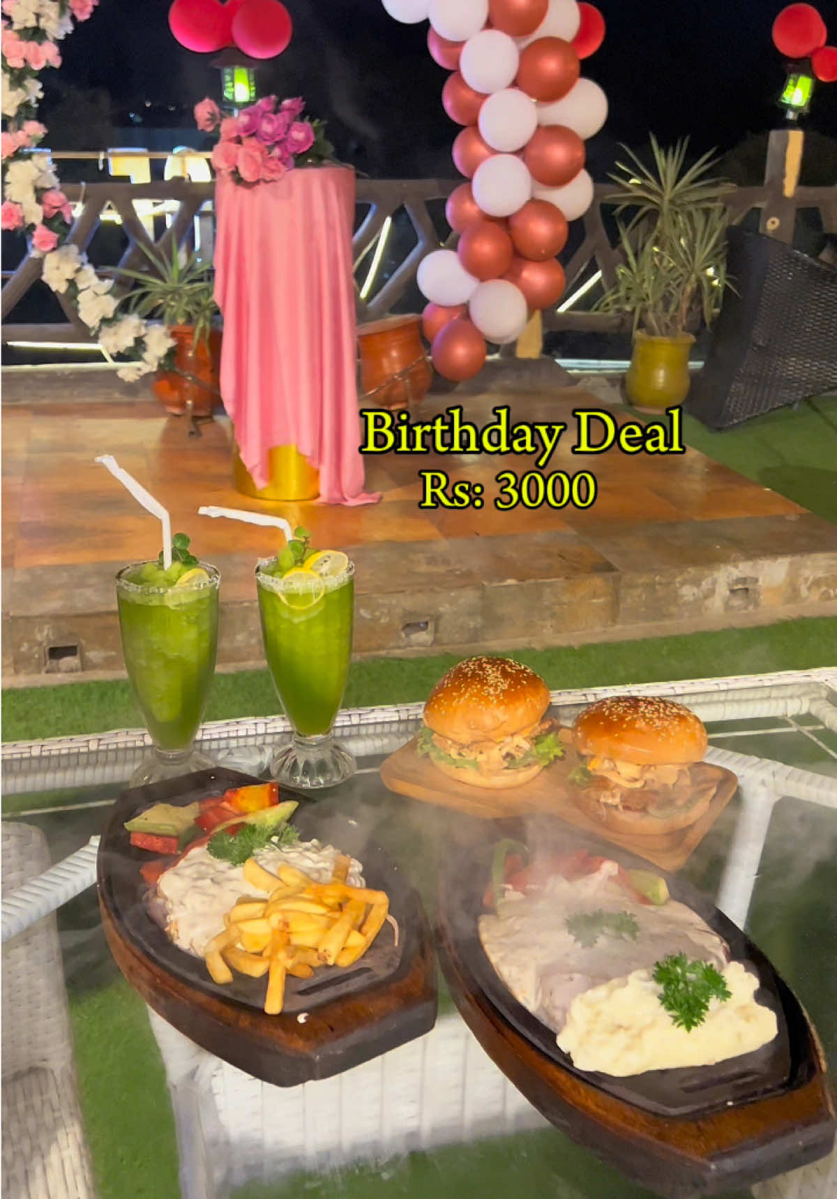 Most economical birthday deal @Eatly roof top  . . . . . #foryou #beauty #trending #food #newplace #decoration #nature #islamabadian #rooftop #deal #offer #birthdaydeal 