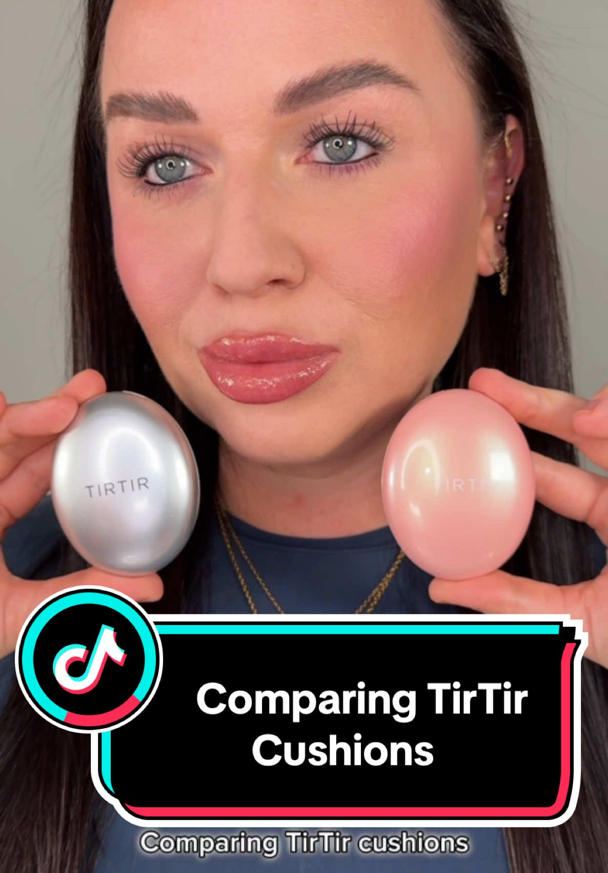 Fell in love with @TIRTIR Inc. Red Cushion and decided to try another two 🫠🤭 🩷 Pink Mask Fit All Cover Cushion is a high-performance cushion foundation that provides 72-hour hydration and full coverage wear 🩶 Silver Mask Fit Aura cushion is a semi-glow finish cushion foundation that provides buildable coverage and 28-hour radiance dewy result Me being an oily skin girlie will definetly go for more coverage and more mattifying look 💁🏻‍♀️ #tirtir #cushion #viralcushion #cushionviral #cushionfoundation #tirtircushion #tirtirpinkcushion #tirtirsilvercushion  #foundation #makeup #viralfoundation #beauty #макияж #koreancushion #kbeauty #красота #косметика #кушон #BeautyTok #viralmakeup #makeupaddict #tirtirbeauty #glassskin #glowyskin 