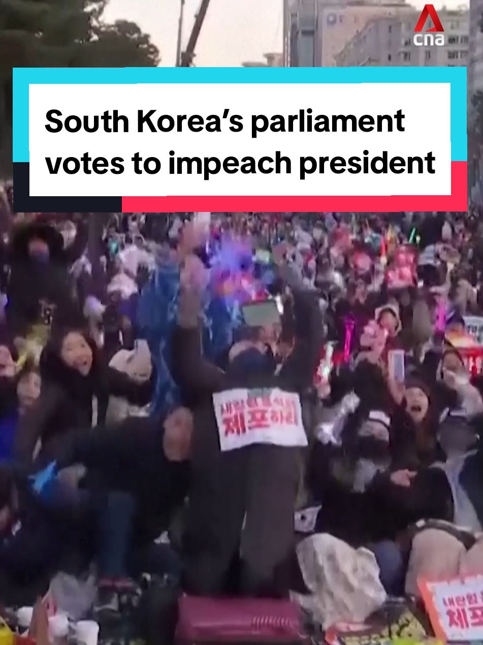 South Korea’s parliament on Saturday (Dec 14) voted to remove President Yoon Suk Yeol from office for his failed attempt to impose martial law on Dec 3. Out of 300 lawmakers, 204 voted to impeach the president, achieving the required two-thirds majority that they had failed to secure in the first impeachment vote last week. Although suspended, Yoon remains in office while South Korea's Constitutional Court deliberates whether to uphold his removal. #southkorea #southkoreanews 