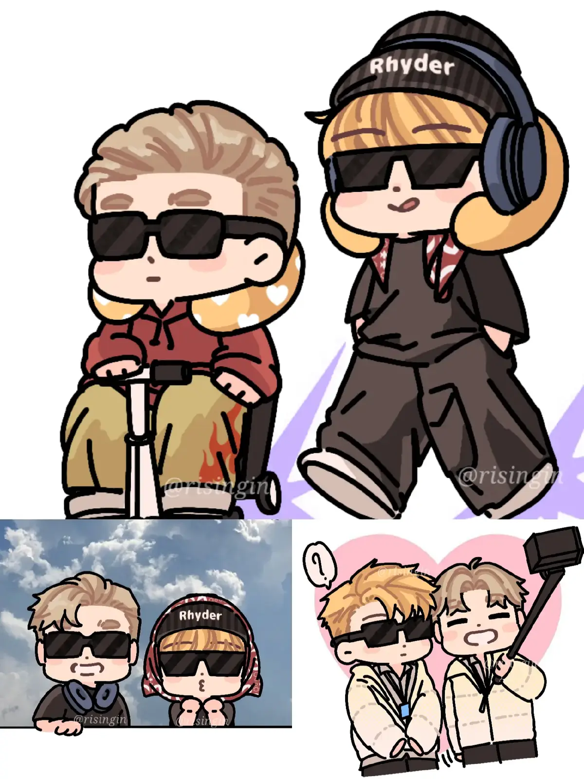 thích cách 2 nhỏ chia sẻ đồ cho nhau🥴😎🕶️ #rhyder #captainboy #anhtraisayhi #fanart #chibi #rhycap #caprhy #fyp #xh 