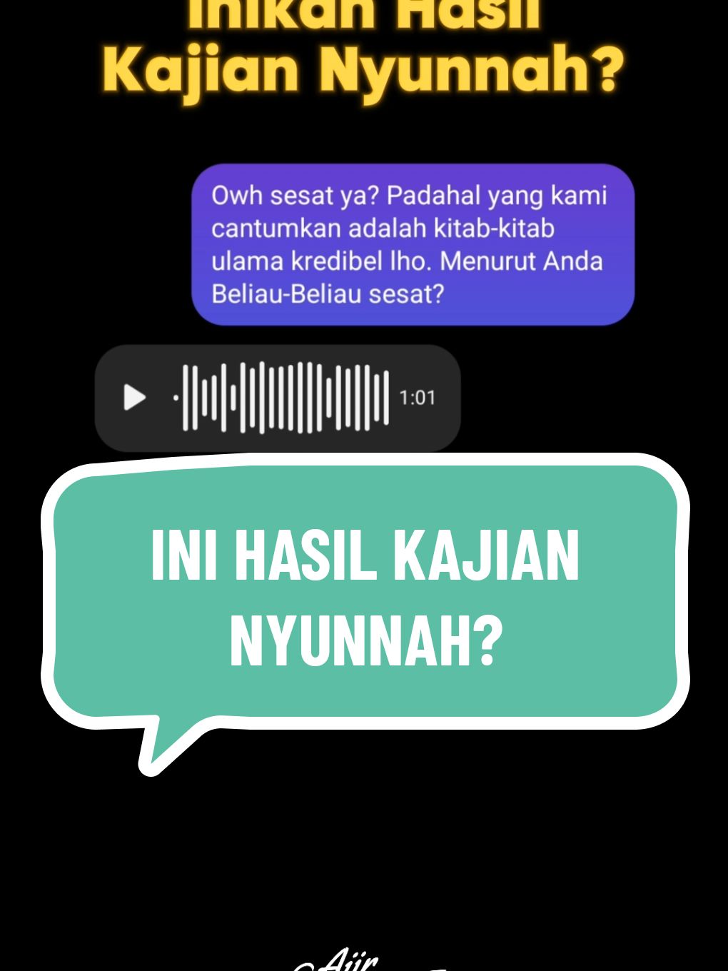 SESAT!!? . Awalnya katanya pengin ngobrol, giliran kita sampaikan referensi para ulama eh kami divonis sesat, kitabnya palsu bodoh dsb. Begini ya outputnya kajian yang katanya 'sunnah' itu? . Mereka minoritas saja berani dengan entengnya menstampel sesat, Bid'ah bahkan kafir kepada saudara muslimnya yang berbeda. Kebayang nggak kalau jadi mayoritas? . #indonesia #santri #kyai #ngaji #sunnah #quran 