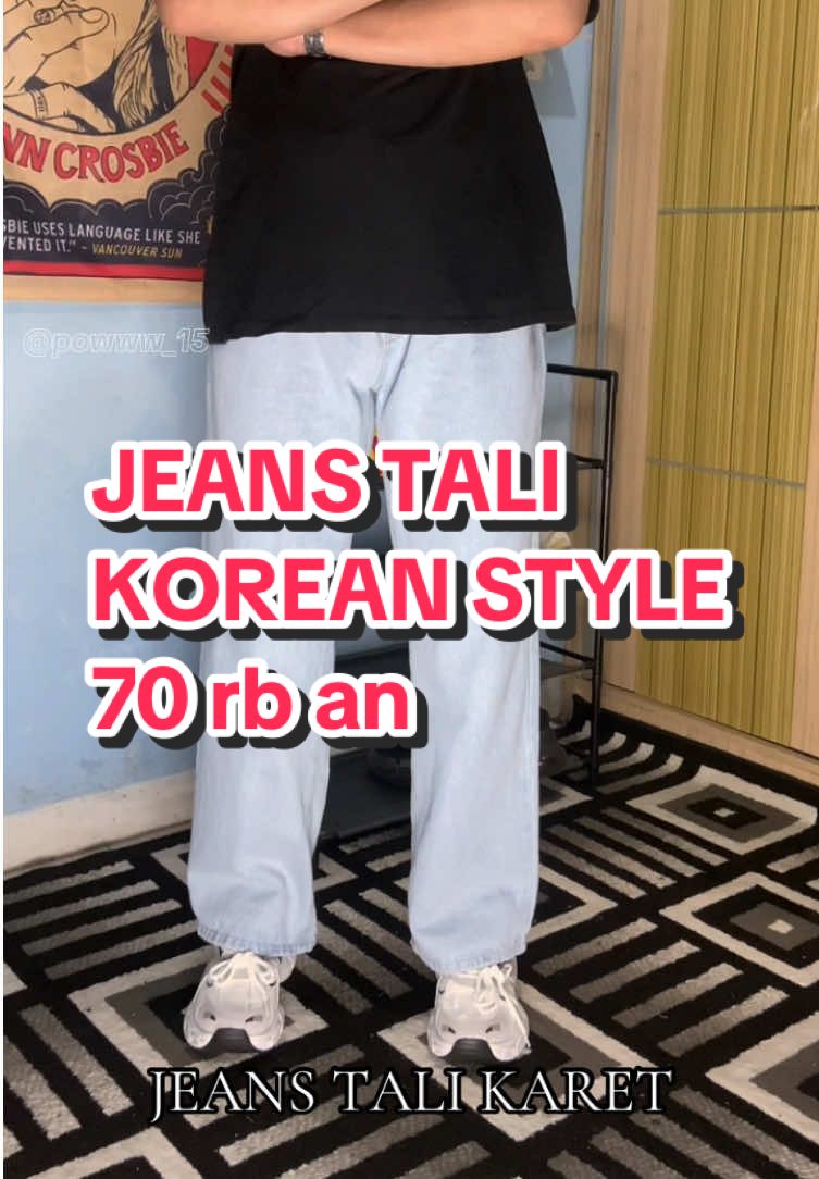 jeans tali karet harganya lagi di 70 rb an jangan tunggu harga normal ?! #megaguncang1212 #outfit #celanacasual #celanacowok #unisexfashion #OOTD 