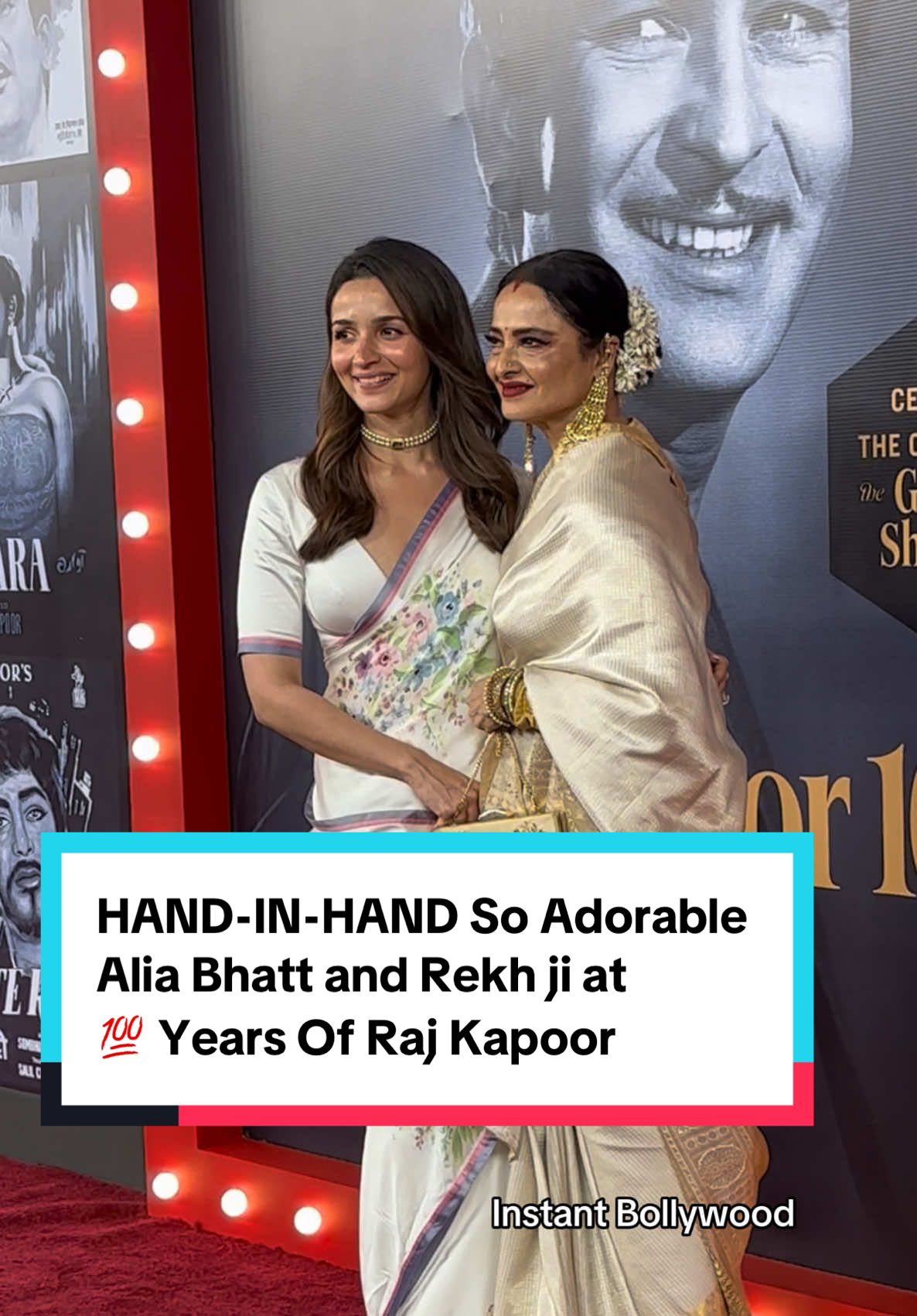 HAND-IN-HAND So Adorable  Alia Bhatt and Rekh ji at  💯 Years Of Raj Kapoor. . THE CELEBRATION 100 GLORIOUS YEARS OF RAJ KAPOOR LEGACY-04 Celebs are:-Shreeram Raghvan,Ashish Shelar,Sikander Kher,  Padmini Kolhapure Anand L Rai Mukesh Chhabra,Vidhu Vinod Chopra Anupma Chopra,Shweta Bachchan With Son ,Bhushan Kumar Rajkumar Hirani Nitesh Tiwari With Wife,Ramesh Taurani With Wife ,Vicky Kaushal ,Reitesh Genelia ,Jacky Bhagnani,Vinay Verma Huma Qureshi Aaditya Roy Akpur ,Sharvari Vagh  #100yearsofrajkapoor #100Years #RajKapoor #RandhirKapoor #ranbirkapoor #InstantBollywood #aliabhatt #karishmakapoor #Karishma #Bollywood #Bollywoodactor #actors #actress #celebrities #RajKapoorFamily