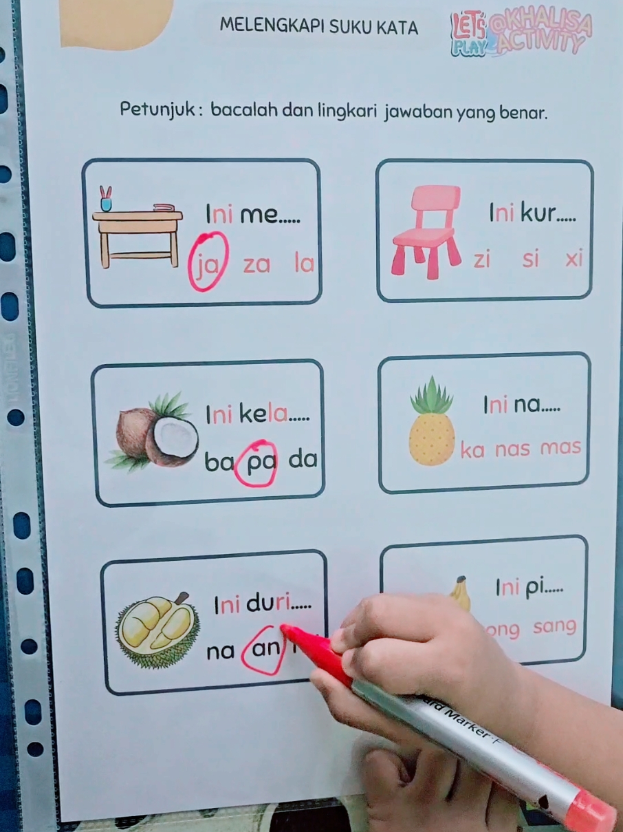 [4 TAHUN 2 BULAN] MELENGKAPI SUKU KATA VOL.1 #masyaallahtabarakallah #baby #kids #toddler #play #math #sekolah #preschool #preschoolactivities #kidslearning #kidsactivities #coding #study #matematika #school #kindergarten #membaca #menulis #khalisaactivity #sd #olimpiade #Summer #sukukata #kidslearning #kidslearningvideos #kidsactivities #kidsactivity 