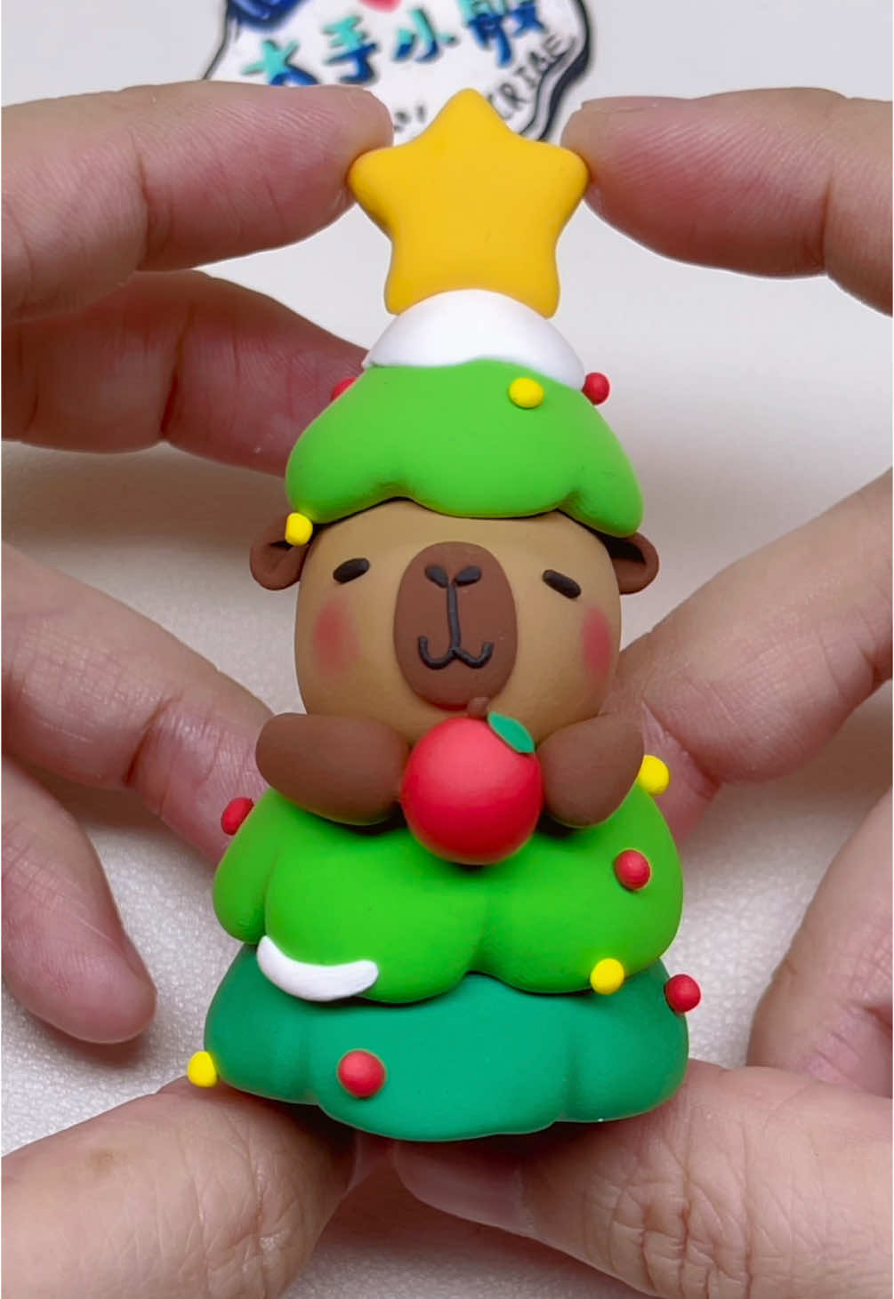 treebara 🎄 #clay #crafting #clayart #DIY #shorts #capybara #christmas 