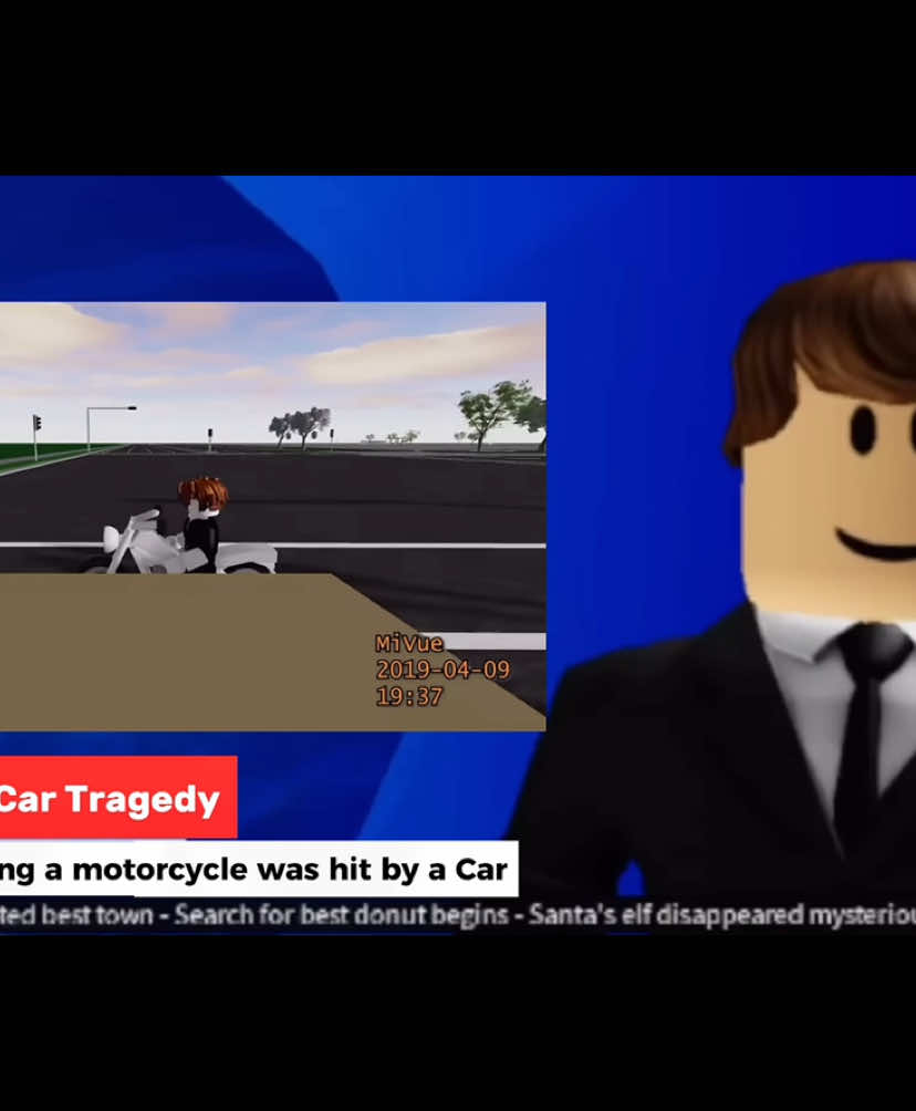 BreakNews: This morning, a motorcycle was hit by a car, unfortunately he died on the spot. Our agents intervened very quickly, but they could not do anything for him... The accident occurred near Brookhaven. #robloxtragedy #robloxnewsreporter #Robloxnews 