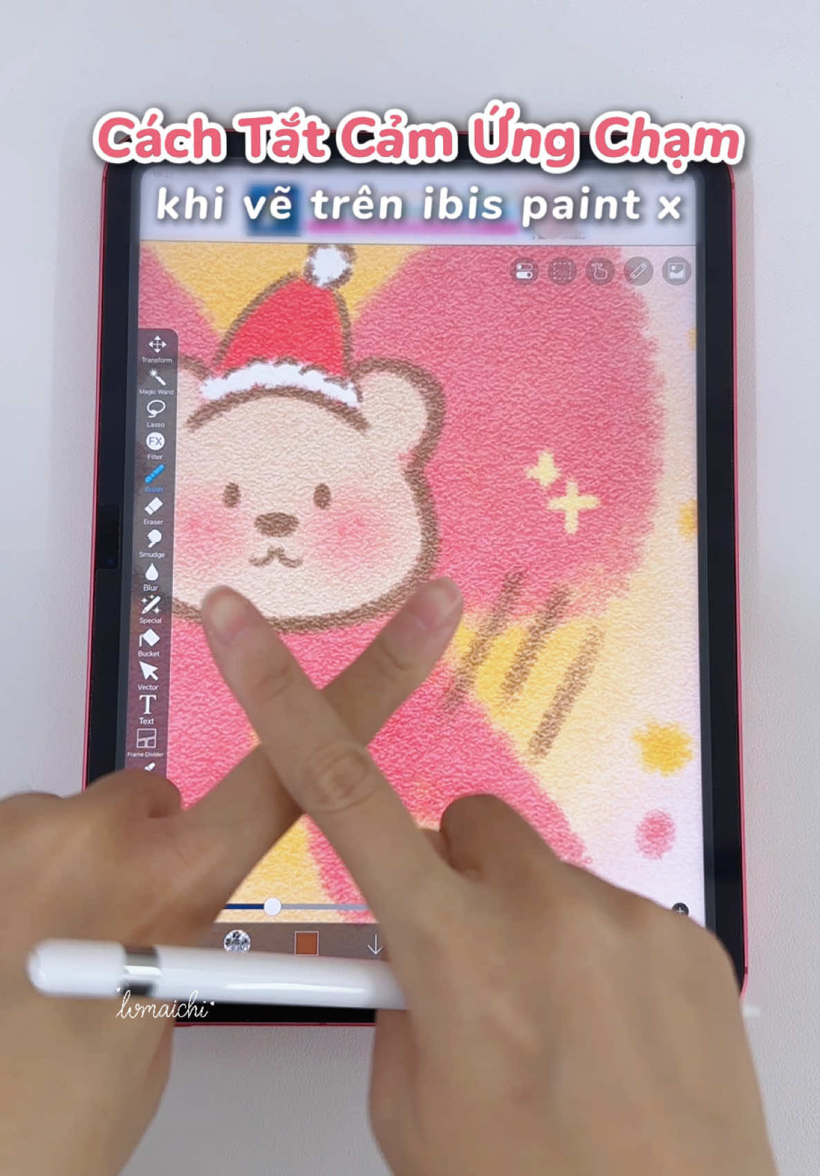 🪄 Mẹo Hay ibis Paint X • Cách tắt cảm ứng chạm khi vẽ trên iPad cùn app ibis paint x, giúp tránh được tình trạng loạn cảm ứng nét vẽ khi tỳ tay trên iPad nè. #ibispaint #ibispaintx #lvmaichi #ibispaintxtutorial #meohay #vetrenipad #digitalart #tipsandtricks #christmas #drawingtutorial 