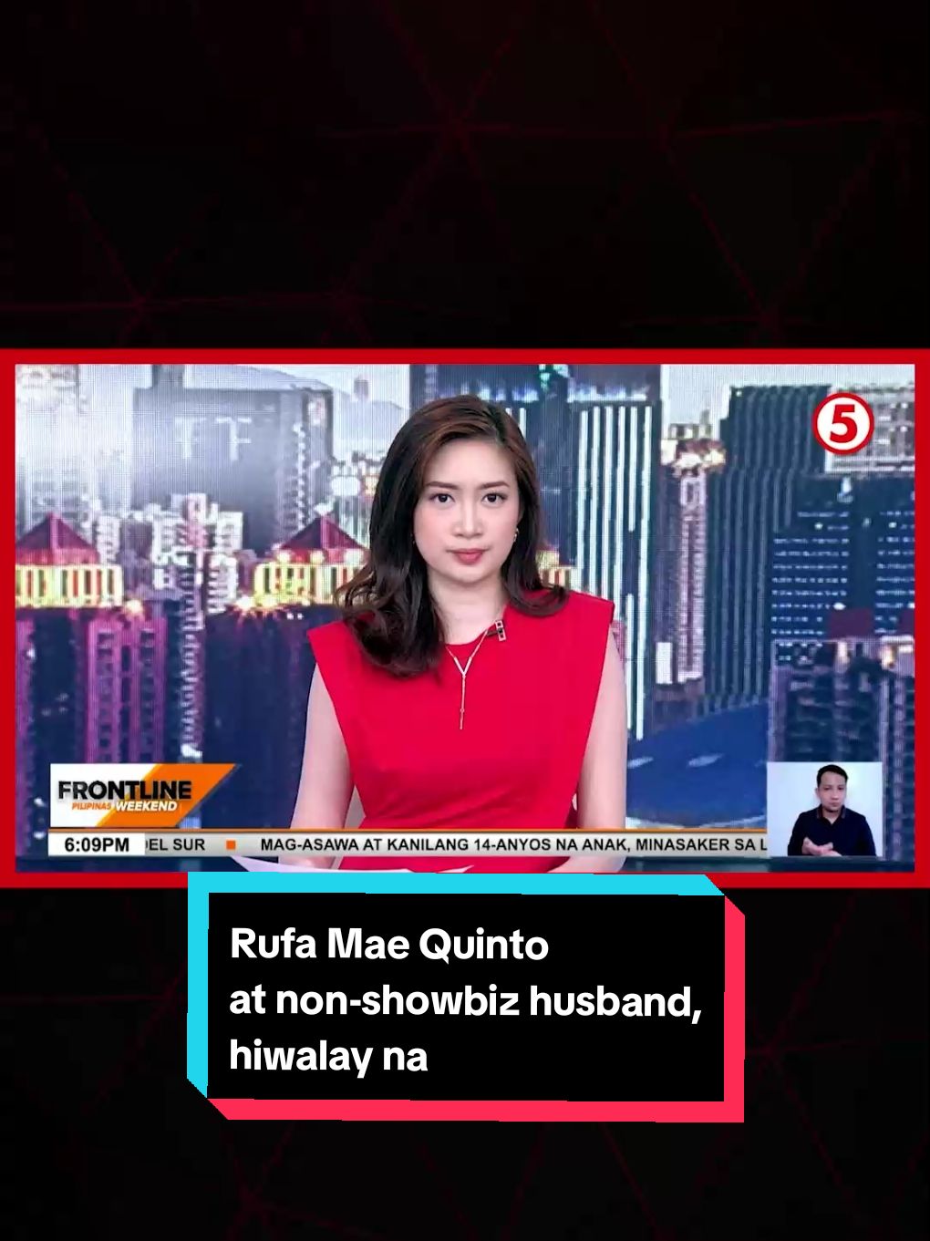 #FrontlineWeekend | Kinumpirma ng non-showbiz husband ni #RufaMaeQuinto na ongoing na ang divorce process nila ng aktres. #News5